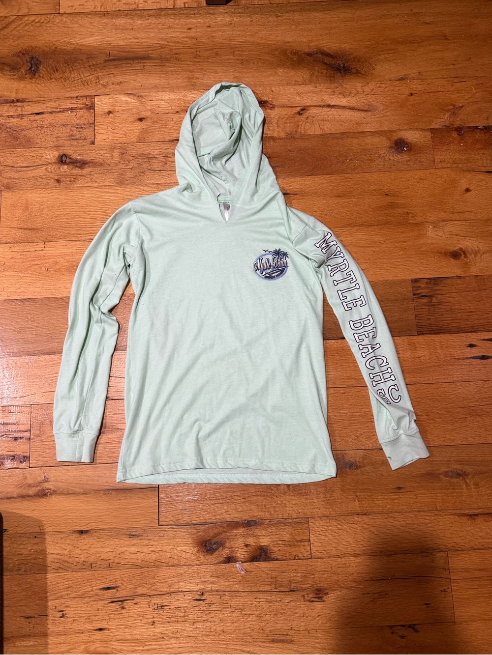 Myrtle Beach Lightweight Hooded Long Sleeve Tee - Mint